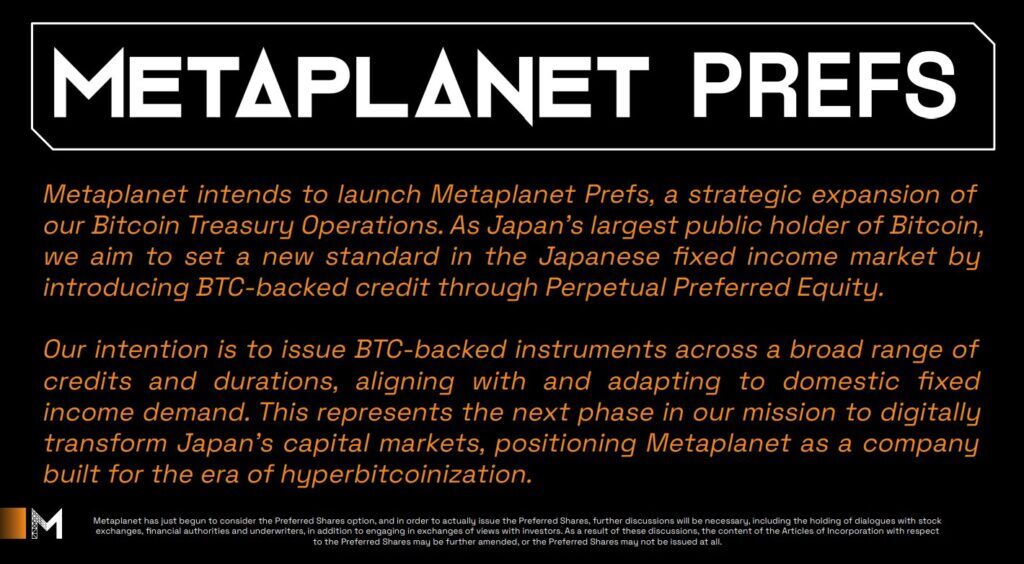 Metaplanet Triples Assets in Q2 With Bitcoin-Backed Preferred Shares for Japan’s Yield-Starved Market 1
